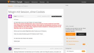 
                            6. felogin mit Session, ohne Cookies — TYPO3 Forum