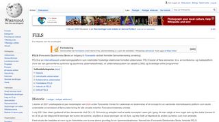
                            8. FELS - Wikipedia, den frie encyklopædi