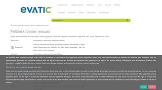 
                            9. Feltbeskrivelser ressurs - Evatic Online Help