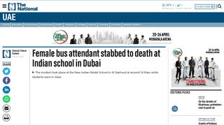 
                            11. Female bus attendant stabbed to death at Indian school in Dubai - The ...