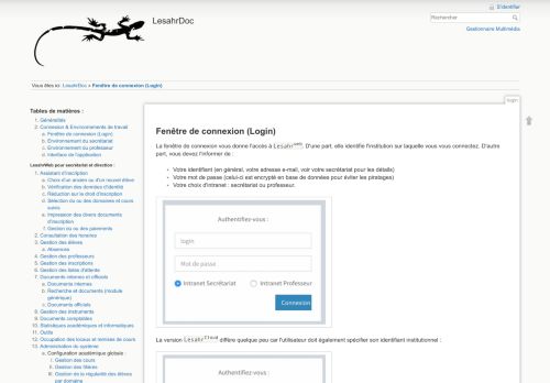 
                            10. Fenêtre de connexion (Login) [LesahrDoc] - LesahrWeb