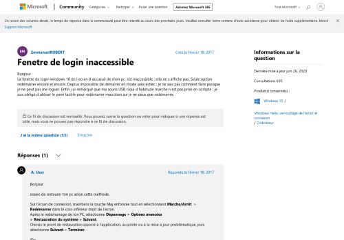 
                            5. Fenetre de login inaccessible - Microsoft Community