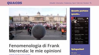 
                            7. Fenomenologia di Frank Merenda: le mie opinioni - Quacos