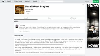 
                            12. Feral Heart Players - Roblox