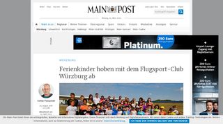 
                            4. Ferienkinder hoben mit dem Flugsport-Club Würzburg ab - Main-Post