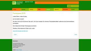 
                            11. Ferienpass 2018 - Grundschule Grüner Weg