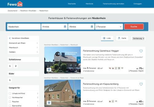 
                            12. Ferienwohnungen & Ferienhäuser am Niederrhein mieten | Fewo24