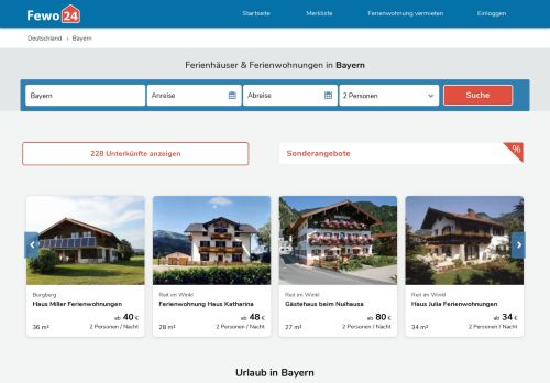 
                            5. Ferienwohnungen & Ferienhäuser in Bayern mieten | Fewo24