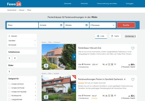 
                            6. Ferienwohnungen & Ferienhäuser in der Rhön mieten | Fewo24