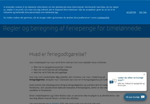 
                            10. Feriepenge timelønnet - beregn feriegodtgørelse til timelønnede