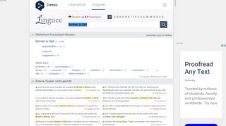 
                            11. fermer à clef - Deutsch-Übersetzung – Linguee Wörterbuch
