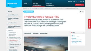 
                            13. Fernfachhochschule Schweiz FFHS - berufsberatung.ch