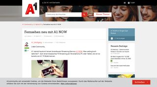 
                            6. Fernsehen neu mit A1 NOW | A1 Community