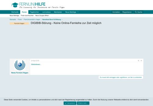 
                            10. FernUni Hagen - DIGIBIB-Störung - Keine Online-Fernleihe zur Zeit ...