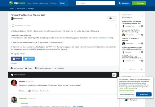 
                            2. Fernzugriff auf Easybox. Wie geht das? - mydealz.de