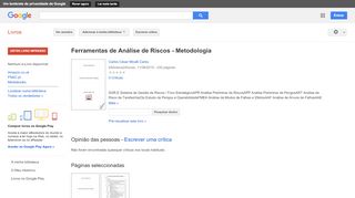 
                            7. Ferramentas de Análise de Riscos - Metodologia - Resultado da pesquisa de livros do Google