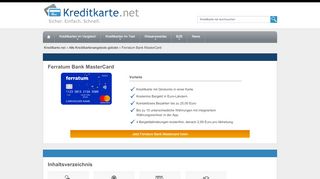 
                            10. Ferratum Bank MasterCard - Kreditkarte.net