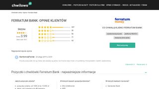 
                            9. Ferratum Bank - opinie o pożyczce na raty | chwilowo.pl