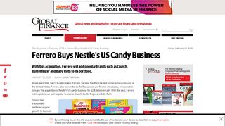 
                            6. Ferrero buys Nestle's U.S. candy business | Global Finance Magazine