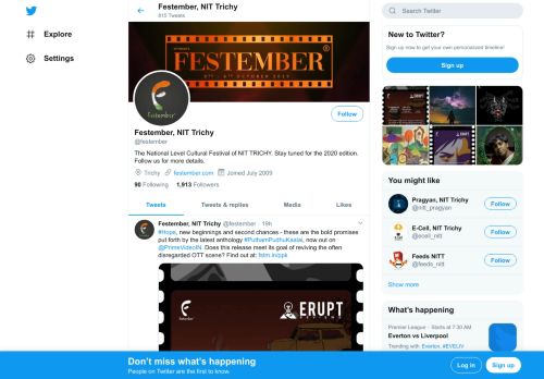 
                            9. Festember, NIT Trichy (@festember) | Twitter