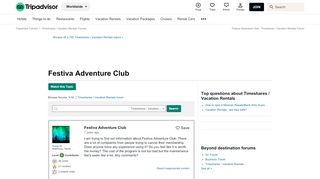 
                            7. Festiva Adventure Club - Timeshares / Vacation Rentals Forum ...