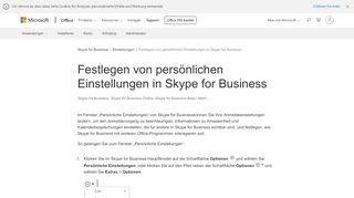 
                            9. Festlegen von persönlichen Einstellungen in Skype for Business ...