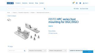 
                            11. FESTO HPC series foot mounting for DGC/DGCI | ERIKS shop UK