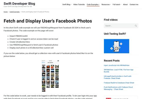 
                            9. Fetch and Display User's Facebook Photos - Swift Developer Blog