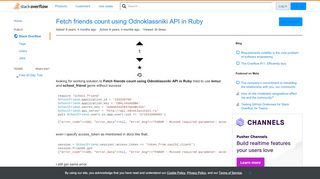 
                            5. Fetch friends count using Odnoklassniki API in Ruby - Stack ...