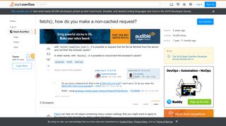 
                            11. fetch(), how do you make a non-cached request? - Stack Overflow