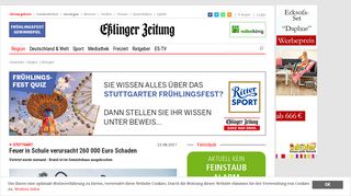
                            12. Feuer in Schule verursacht 260 000 Euro Schaden - Stuttgart ...