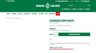 
                            10. Feuerzeug Zippo Raute | Werder Fan-Welt | Werder Bremen