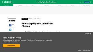 
                            13. Few Step Up to Claim Free Shares | WIRED