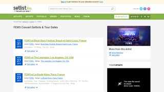 
                            10. FEWS Concert Setlists | setlist.fm
