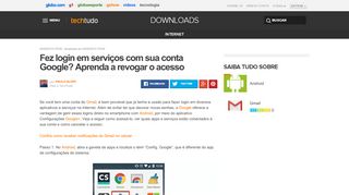 
                            6. Fez login em serviços com sua conta Google? Aprenda a revogar o ...