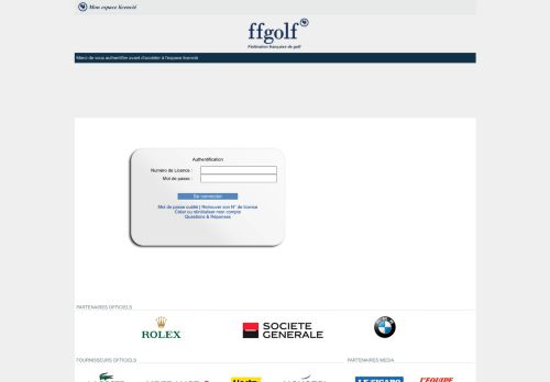 
                            3. ffgolf | Login - Fédération française de golf