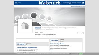 
                            10. FFS Bank GmbH in Stuttgart | Übersicht - kfz-betrieb