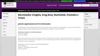 
                            9. FFUP - Micromedex: Drugdex, Drug-Reax, Martindale, Poisindex e ...