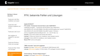 
                            4. FFX: bekannte Fehler und Lösungen – sipgate basic Hilfe-Center