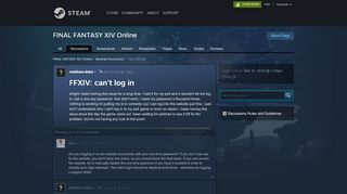 
                            2. FFXIV: can't log in :: FINAL FANTASY XIV Online General Discussions