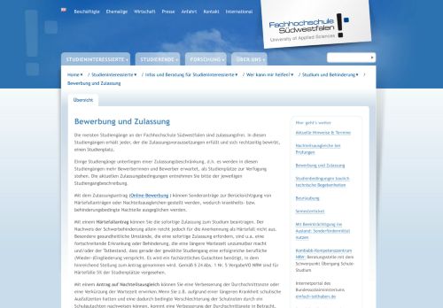 
                            11. FH-SWF Bewerbung und Zulassung