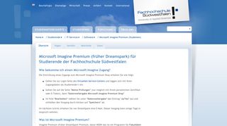 
                            1. FH-SWF Microsoft Imagine Premium (Studenten) - Fachhochschule ...