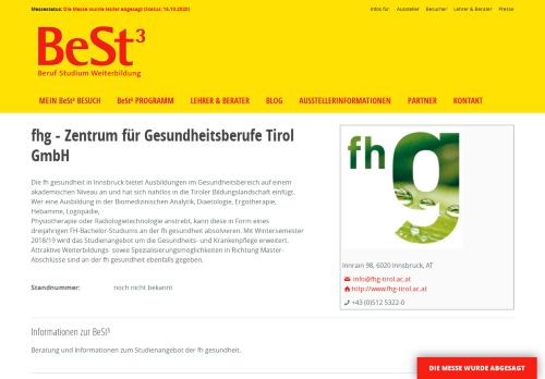 
                            7. fhg - Zentrum für Gesundheitsberufe Tirol GmbH - Ausstellerliste 2018 ...