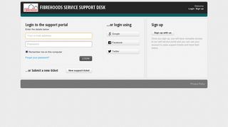 
                            3. FIBREHOODS SERVICE SUPPORT DESK: Sign into