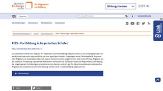 
                            2. FIBS - Fortbildung in bayerischen Schulen - [ Deutscher Bildungsserver ]