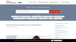 
                            7. Fickhub.com kündigen und Profil löschen - meine-kuendigung.de