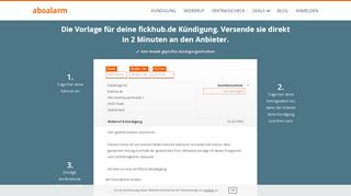 
                            2. fickhub.de online kündigen | geprüfte Vorlage - Aboalarm