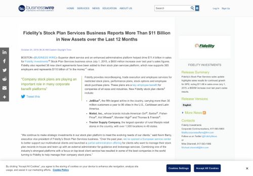 
                            6. Fidelity's Stock Plan Services Business Reports More Than ...