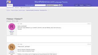 
                            7. Fidelizar / Fidelize?? | WordReference Forums