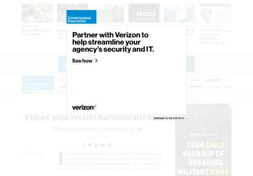 
                            10. 'Fidnet' plan creates bureaucratic tussle - News - GovExec.com